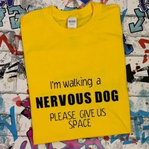 Yellow Dog Walker T Shirt Nervous reactive dog