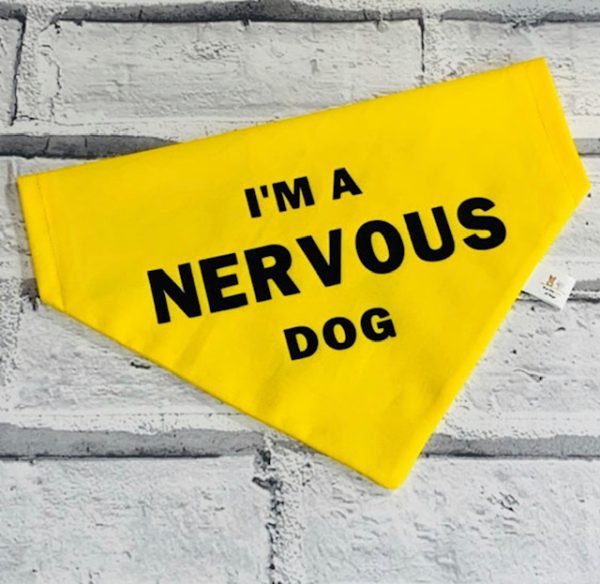 nervous reactive dog slip collar warning bandana