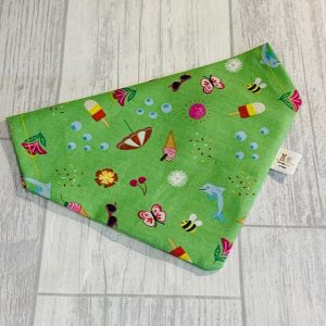 HANDMADE BANDANA FOR DOGS ANDCATSSEASIDE ICE LOLLY PRINT